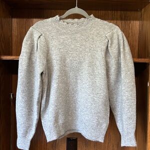 Cupio Blush Puff Sleeve‎ Gray Sweater Size M Womens